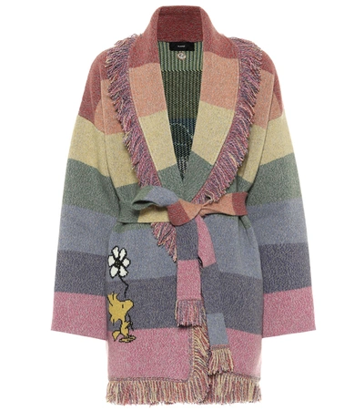 Shop Alanui Snoopy Keep It Clean! Cashmere Cardigan In Multicoloured