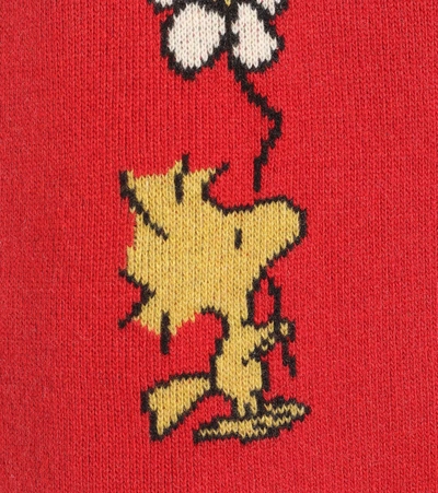 Shop Alanui Snoopy Keep It Clean! Cashmere Cardigan In Red