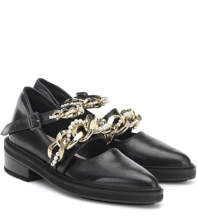 Shop Simone Rocha Embellished Leather Brogues In Black