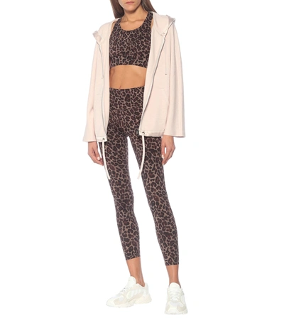 Shop Varley Luna Leopard-print Leggings In Brown