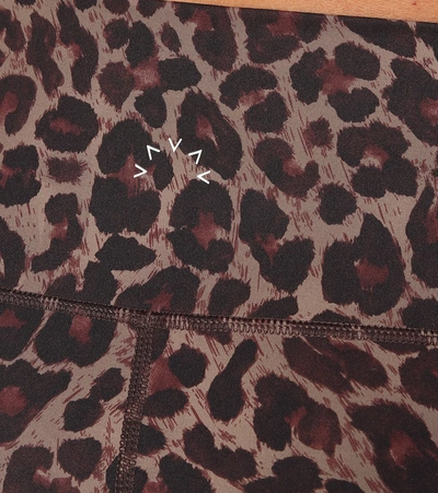 Shop Varley Luna Leopard-print Leggings In Brown