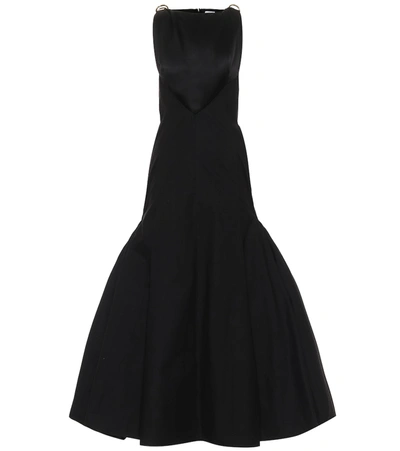Shop Loewe Cotton And Silk Sleeveless Gown In Black