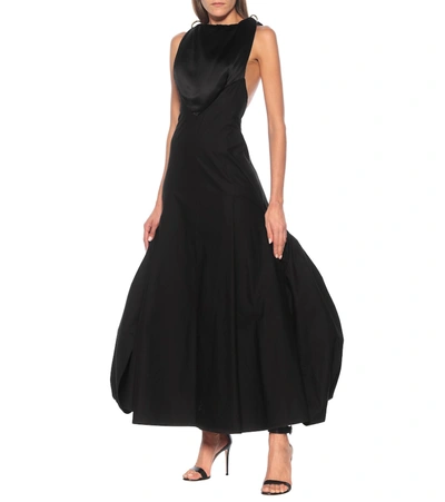 Shop Loewe Cotton And Silk Sleeveless Gown In Black