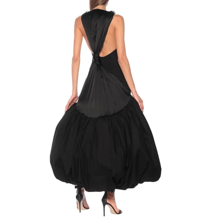 Shop Loewe Cotton And Silk Sleeveless Gown In Black