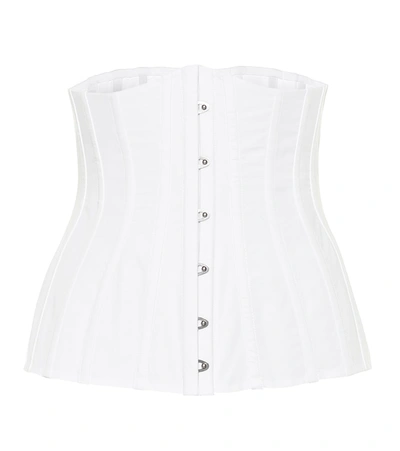 Shop Dolce & Gabbana Cotton Corset Belt In White