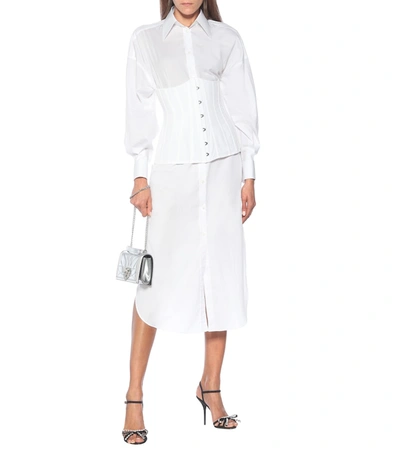 Shop Dolce & Gabbana Cotton Corset Belt In White