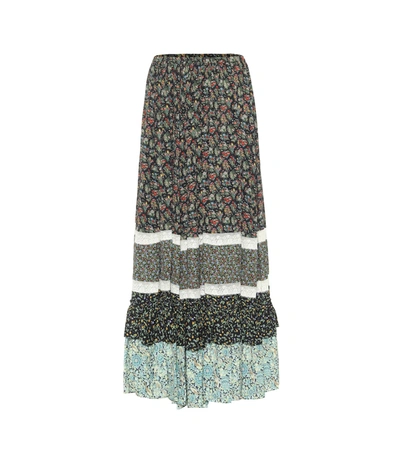 Shop Gucci X Liberty Floral Crêpe Maxi Skirt In Multicoloured