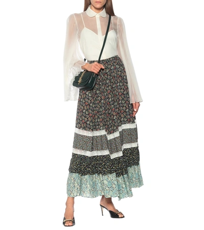 Shop Gucci X Liberty Floral Crêpe Maxi Skirt In Multicoloured