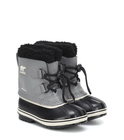 Sorel Kids' Yoot Pac Faux Fur-trimmed Leather Snow Boots In Grey | ModeSens