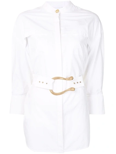 Shop Acler Bastor Belted Shirt In White