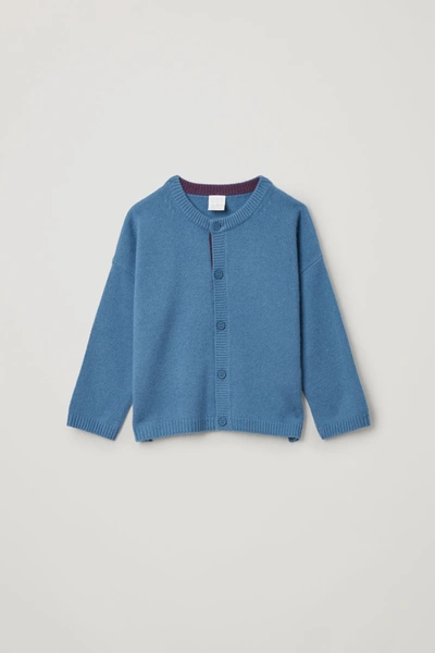 Shop Cos Cashmere Button Up Cardigan In Blue