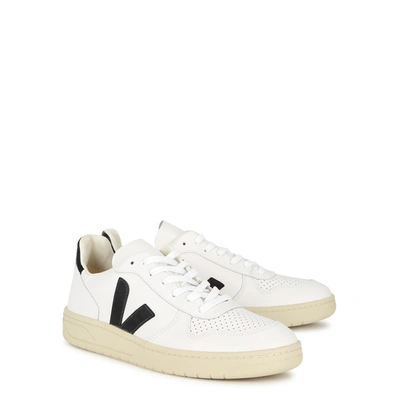 Shop Veja V-10 White Leather Sneakers