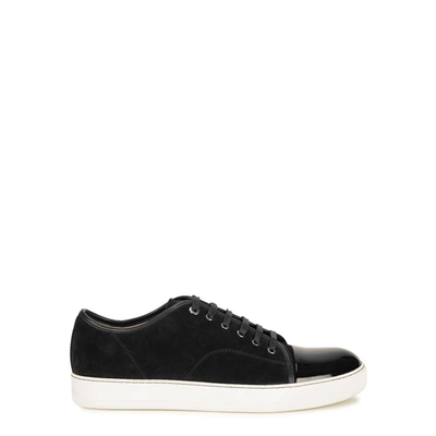 Shop Lanvin Black Suede And Leather Sneakers