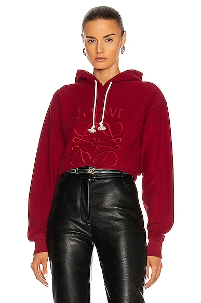 Shop Loewe Anagram Hoodie In Red