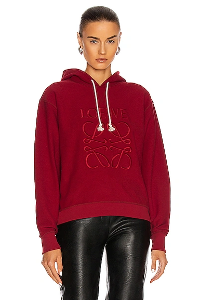 Shop Loewe Anagram Hoodie In Red