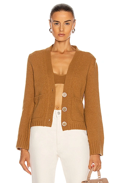 Shop Off-white Twin Set Cardigan In Camel