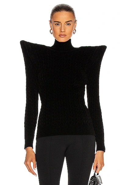 Shop Balenciaga Long Sleeve Turtleneck Top In Black