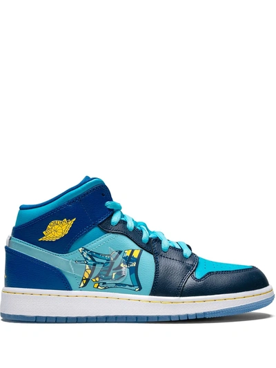 Shop Nike Air Jordan 1 Mid Sneakers In Blue