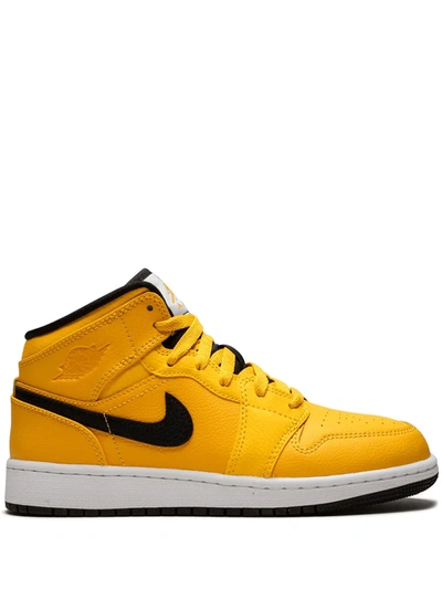 Nike Air Jordan 1 Mid Sneakers In Yellow