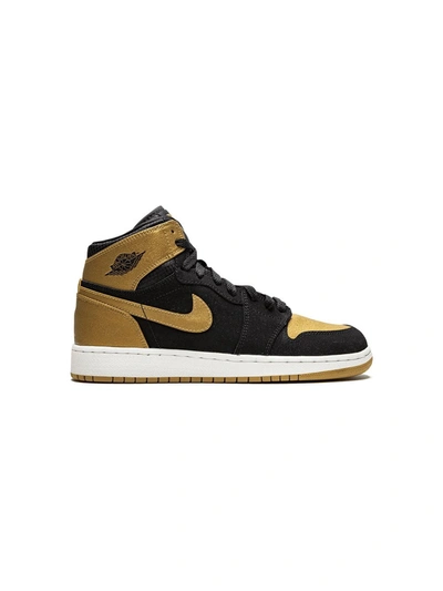 Shop Nike Air Jordan 1 Retro High Bg Sneakers In Gold