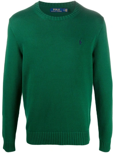 Shop Polo Ralph Lauren Long-sleeve Logo Jumper In Green