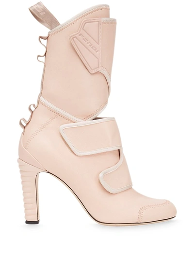 Shop Fendi Touch-strap Mid-calf Boots In Pink