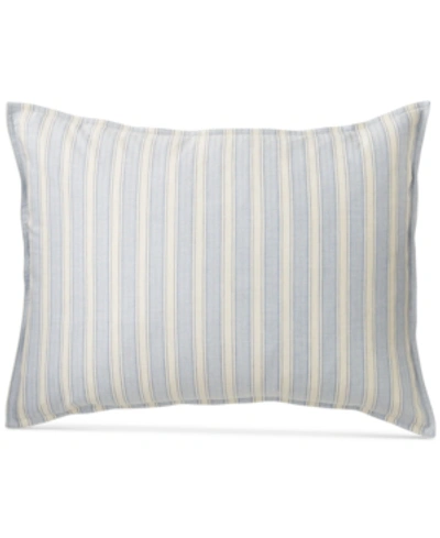 Shop Lauren Ralph Lauren Graydon Bold Stripe Decorative Pillow, 15" X 20" In Dune And Chambray