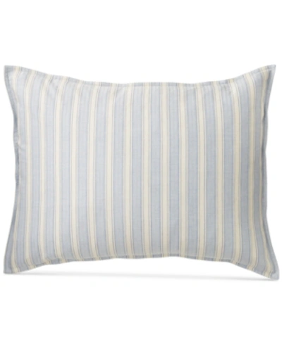 Ralph Lauren Graydon Bold Stripe Decorative Pillow, 15" X 20" Bedding In Dune And Chambray
