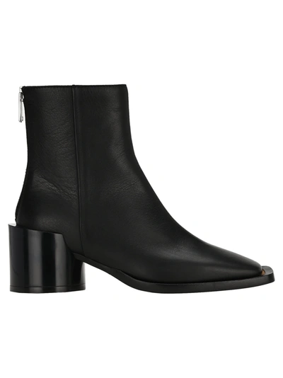 Shop Mm6 Maison Margiela Mm6 Square Toe Ankle Boots In Black