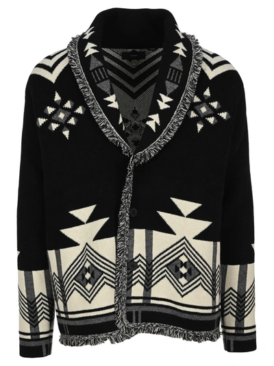 Shop Alanui In The Dark Cardigan In Black White