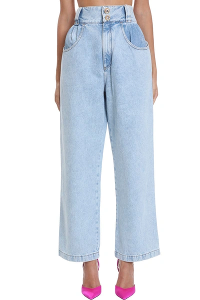 Shop Alessandra Rich Jeans In Cyan Denim