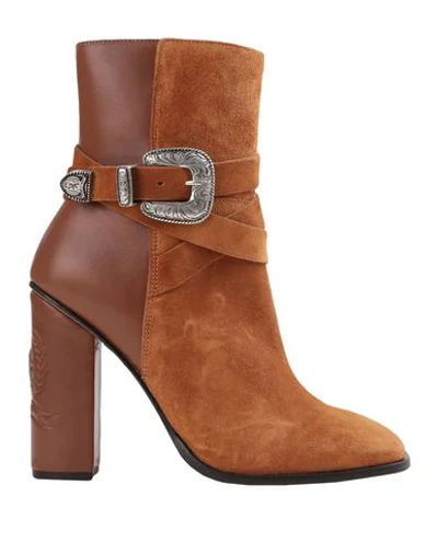 Hilfiger High Heels Ankle Leather Color Suede And Leather In Brown | ModeSens