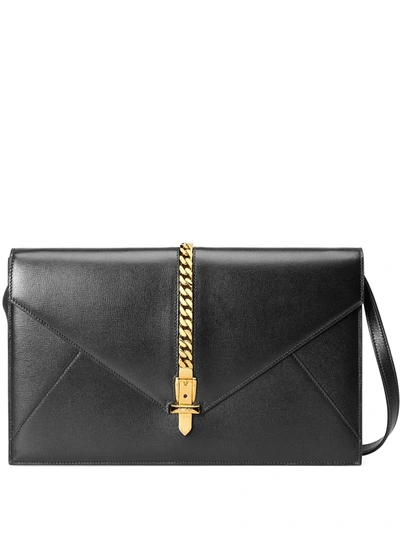 Shop Gucci Medium Sylvie 1969 Shoulder Bag In Black