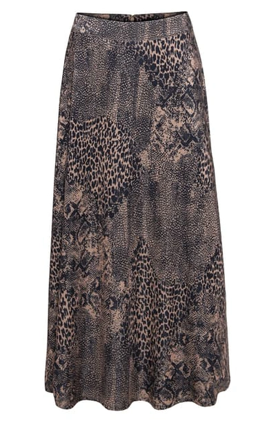 Shop Afrm Sophia Midi Skirt In Tan Animal