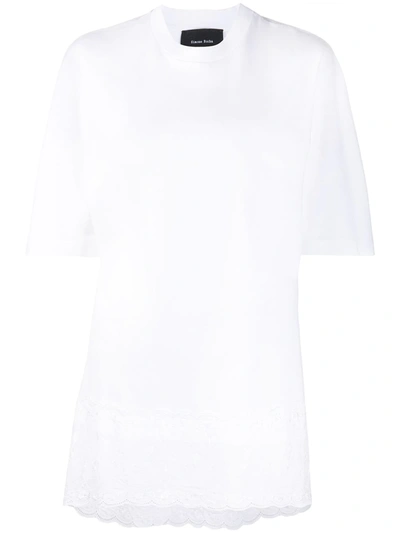 Shop Simone Rocha Lace-panel T-shirt In White