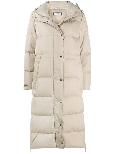 Shop Peserico High-neck Padded Coat In Neutrals