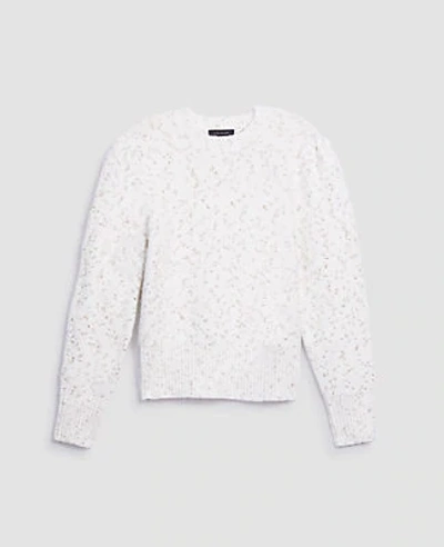 Shop Ann Taylor Shimmer Sweater In Winter White