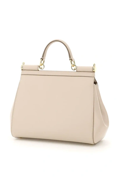 Shop Dolce & Gabbana Medium Sicily Bag In Beige