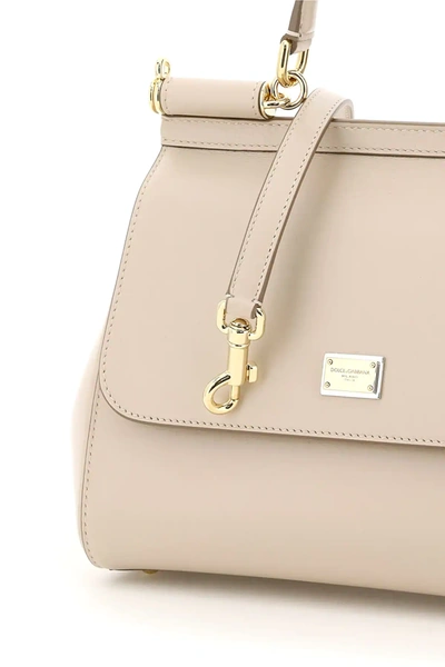 Shop Dolce & Gabbana Medium Sicily Bag In Beige