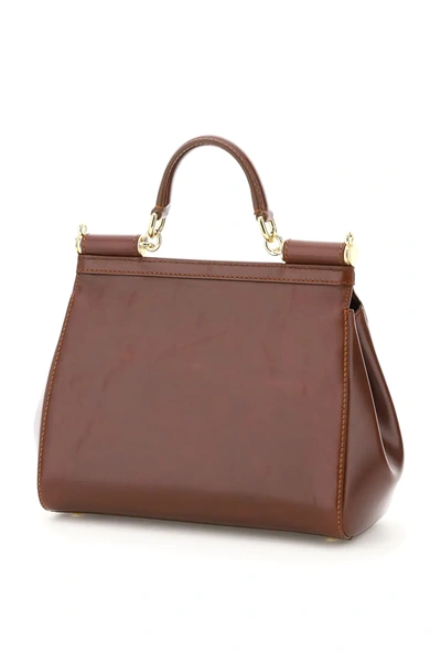 Shop Dolce & Gabbana Medium Sicily Bag In Brown