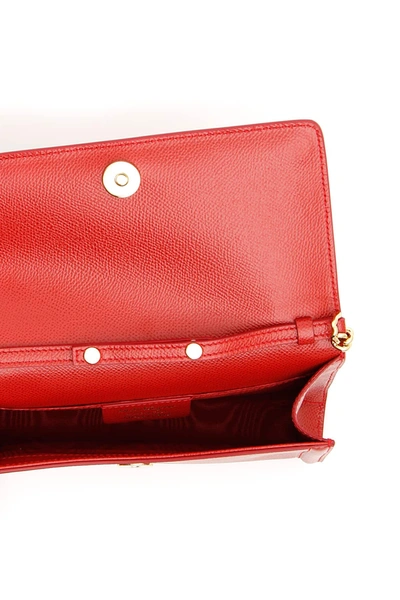 Shop Ferragamo Grain Calfskin Vara Minibag In Red