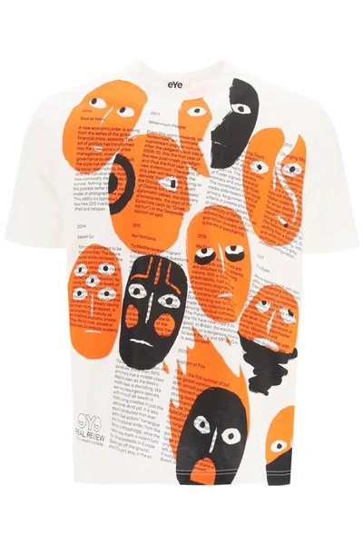 Shop Junya Watanabe T-shirt With A Print In White,red,black