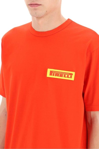 Shop Junya Watanabe Pirelli Patch T-shirt In Red