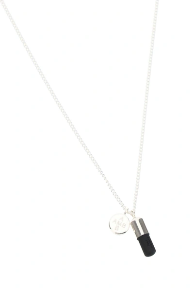 Shop Ambush Unisex Necklace Kk Pill Charm In Black,silver