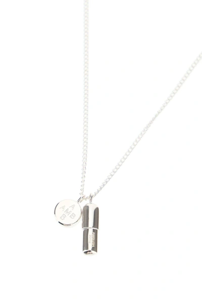 Shop Ambush Unisex Necklace Kk Pill Charm In Silver