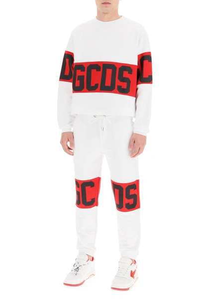 Shop Gcds Jogger Pants With Logo In White,red,black