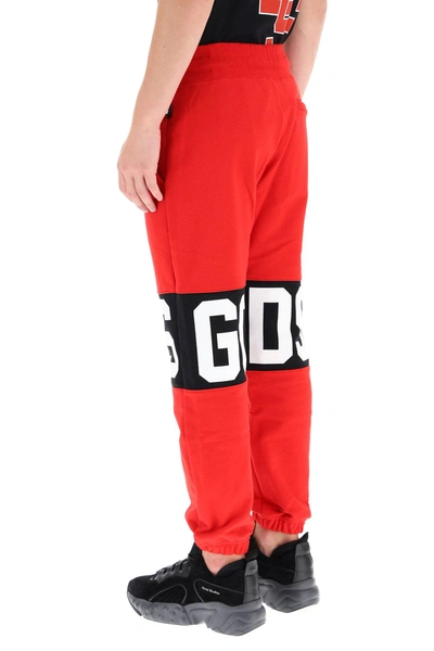 Shop Gcds Jogger Pants With Logo In Red,black,white