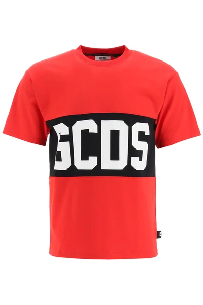 Shop Gcds T-shirt With Logo Band In Red,white,black