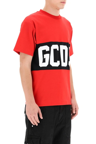 Shop Gcds T-shirt With Logo Band In Red,white,black