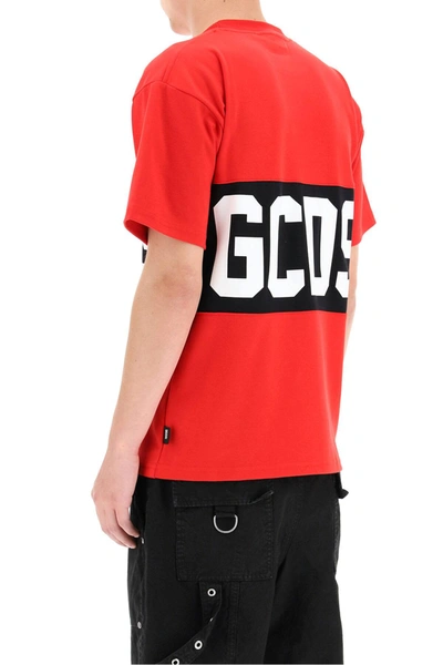 Shop Gcds T-shirt With Logo Band In Red,white,black